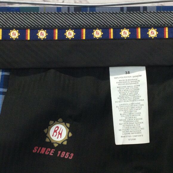 Ben Hogan Golf Shorts Men's Size 38 Blue Multicolor Plaid Chino Flat Front Sport - Picture 2 of 8